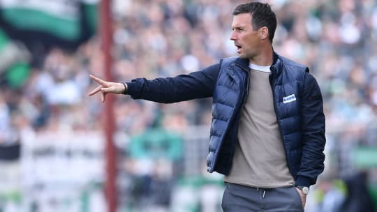 KSC-Coach Eichner war in Münster nicht zufrieden mit seiner Mannschaft.