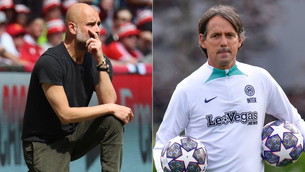 Stellen sich im Champions-League-Finale vor taktische Herausforderungen: City-Coach Pep Guardiola und Inters Simone Inzaghi.