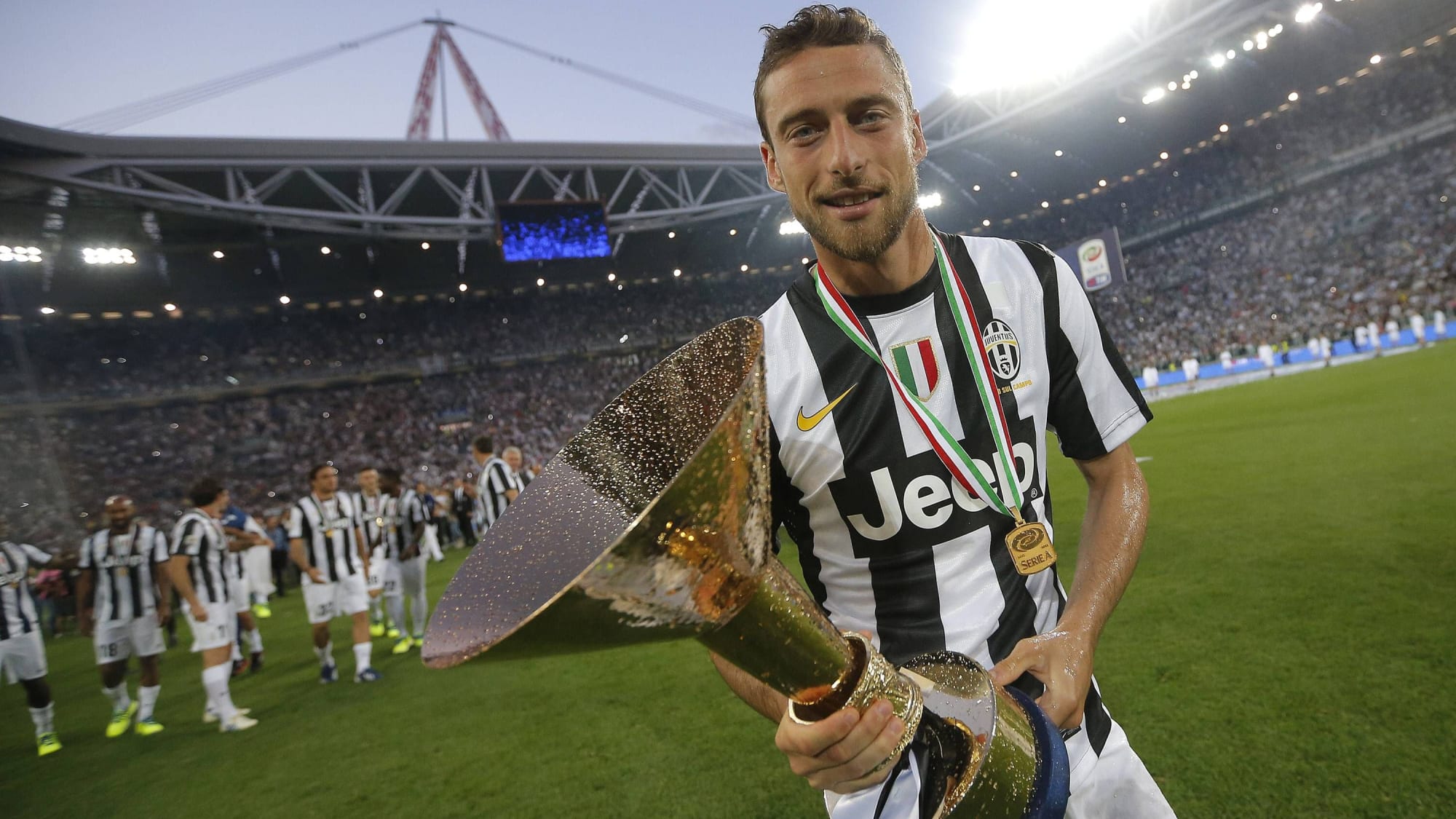Claudio Marchisio bejubelt die Meisterschaft von Juventus Turin 2011/12.