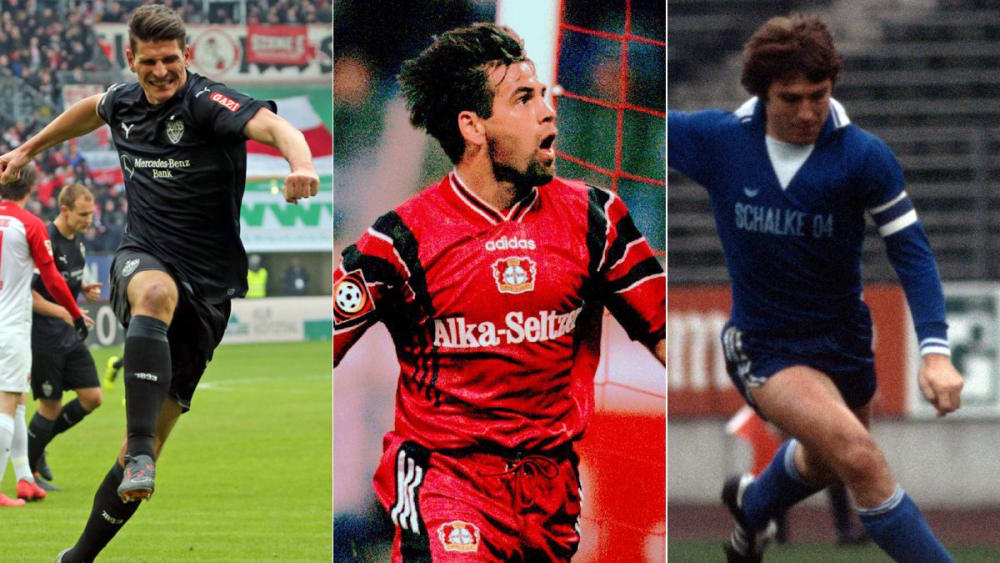 Mario Gomez VfB Stuttgart, Ulf Kirsten Bayer 04 Leverkusen, Klaus Fischer FC Schalke 04