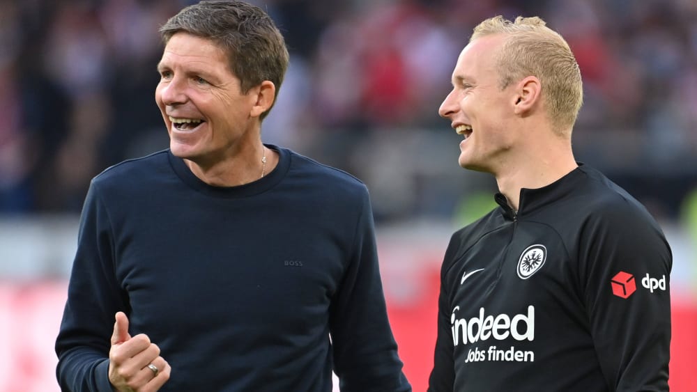 Frankfurts Trainer Oliver Glasner und Mittelfeldspieler Sebastian Rode sind zufrieden mit den Entwicklungen der vergangenen Tage.
