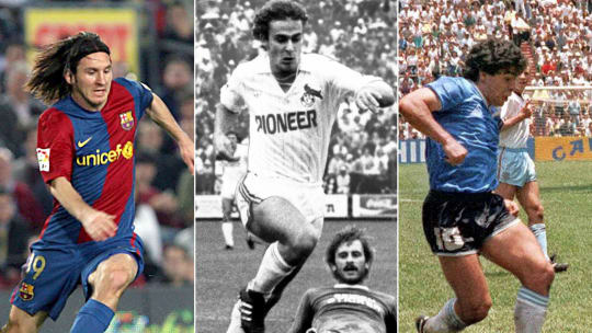 Trafen alle nach einem Solo: Lionel Messi, Pierre Littbarski und Diego Maradona.
