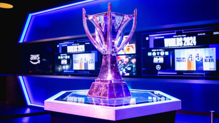 Diesen Pokal stemmt das beste Team der Worlds am 2. November in die Höhe.