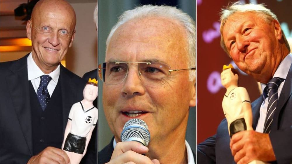 Pierluigi Collina, Sir Bobby Charlton und Horst Hrubesch