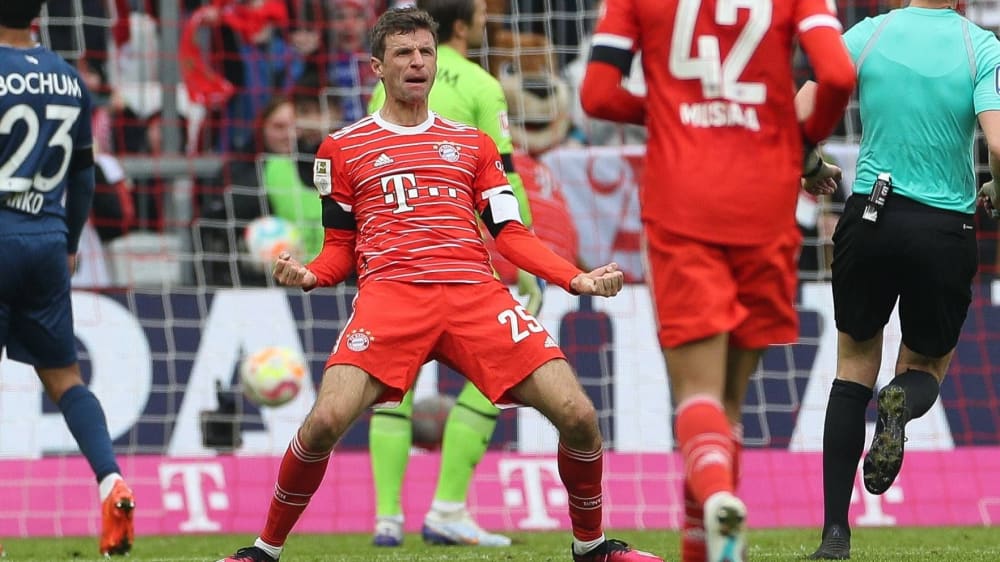 Viertes Saisontor in der Bundesliga: Thomas Müller jubelt gegen Bochum.