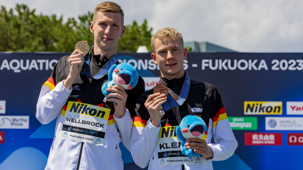 Gold und Bronze holten Florian Wellbrock (li.) und Oliver Klemet am Sonntag.