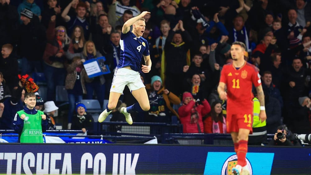 Scott McTominay erzielte beim 2:0-Erfolg über Spanien die beiden Tore für Schottland.