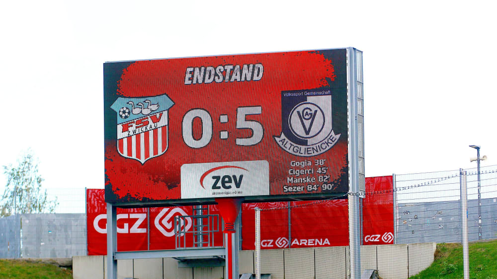 Eine deutliche Pleite setzte es am Sonntag für den FSV Zwickau.