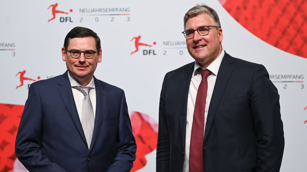 Bilden interimsweise die DFL-Geschäftsführung: Oliver Leki (li.) und Axel Hellmann.