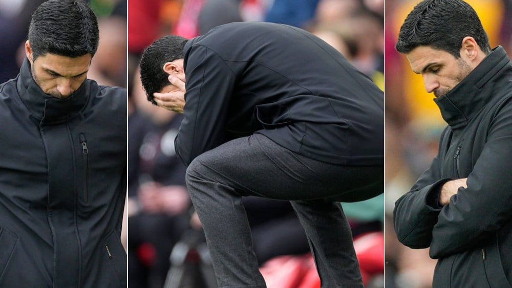 Zum Verzweifeln: Arsenal-Trainer Mikel Arteta beim Heimspiel gegen Aston Villa am Sonntag.