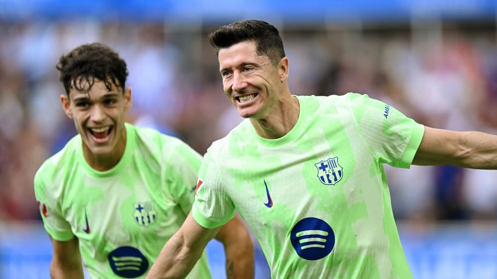 Matchwinner: Robert Lewandowski beim jubeln.
