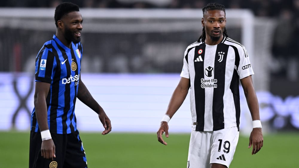 Trafen beide beim wilden 4:3-Erfolg von Juve über Inter: Die Gebrüder Thuram - links Inters Marcus, rechts Juves Khephren.