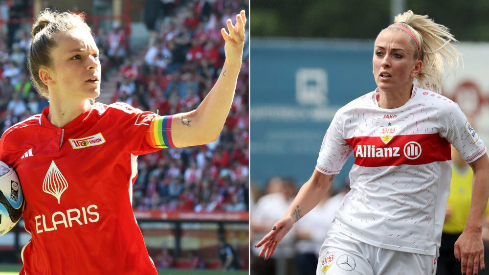 Der 1. FC Union Berlin (li. Kapitänin Lisa Heiseler) und der VfB Stuttgart (re.: Mandy Islacker) verfolgen große Ambitionen im Frauenfußball.