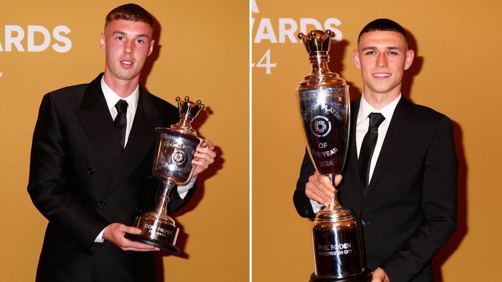 PFA Award winners: Cole Palmer (left) and Phil Foden.