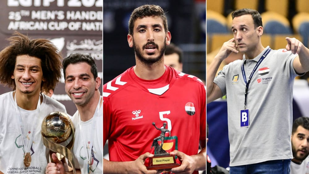 Hauptrollen im ägyptischen Handball: Ali Zein, Ahmed El-Ahmar, Omar Yahia und Roberto Garcia Parrondo (v.li.).
