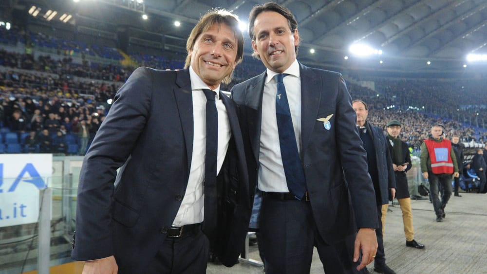 Antonio Conte mit Spitzenreiter Napoli und Simone Inzaghi mit Verfolger Inter Mailand.