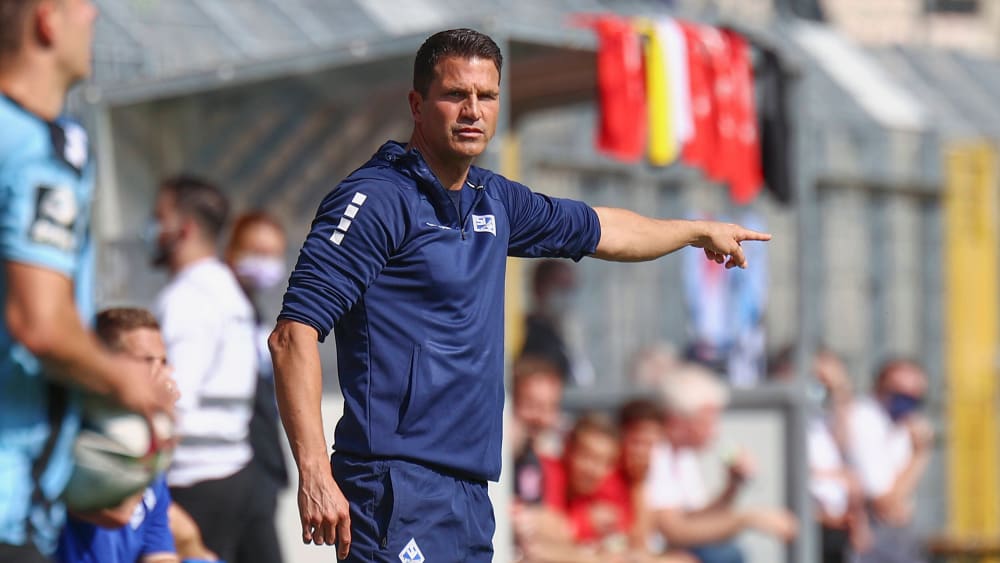 Zufrieden über den 2:1-Erfolg gegen Halle: Waldhof-Chefcoach Patrick Glöckner.