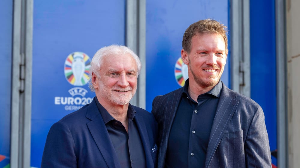 Gehen gemeinsam in die Zukunft: DFB-Direktor Rudi Völler und Bundestrainer Julian Nagelsmann.