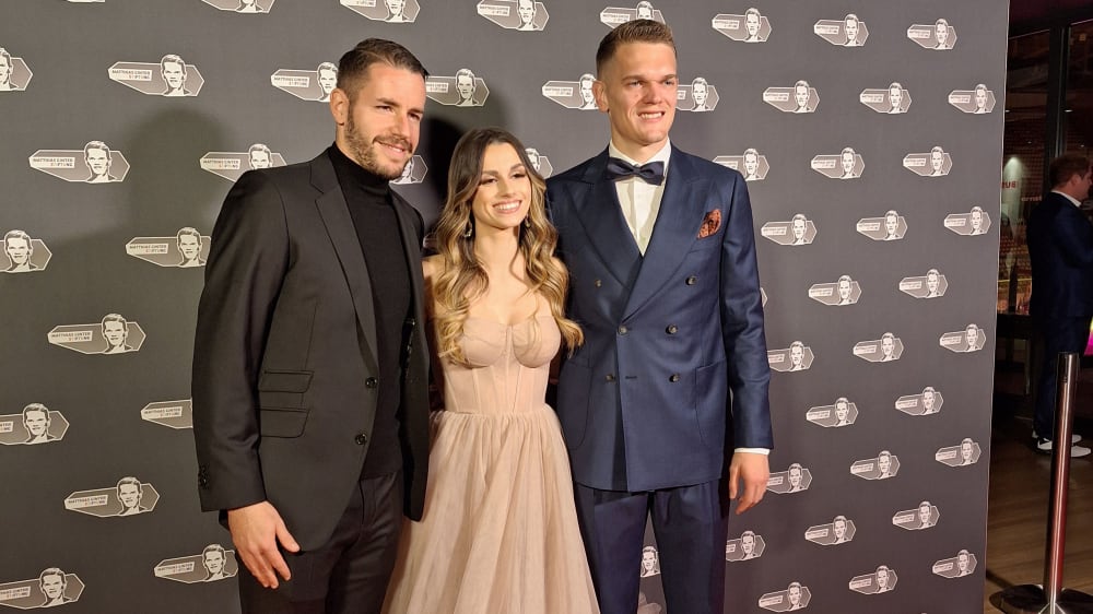 Gemeinsames Foto: Christian Günter, Christina Ginter und Matthias Ginter.
