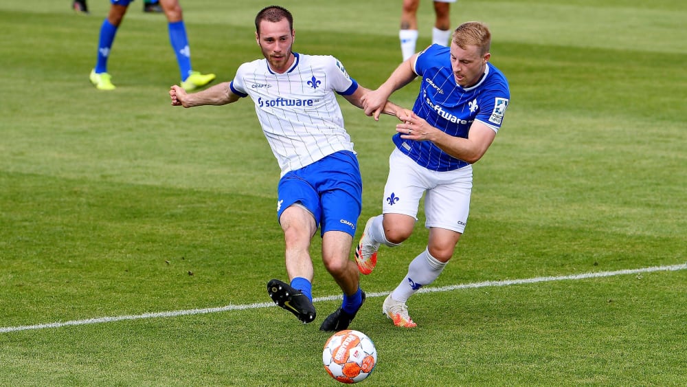 Verlängerten in der Länderspielpause ihre Verträge beim SV Darmstadt: Matthias Bader (li.) und Fabian Holland.