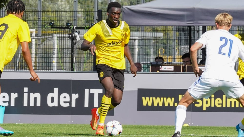 Dortmunds U-19-Spieler Abdoulaye Kamara (hier gegen Kopenhagen) wurde in Sevilla angefeindet.&nbsp;&nbsp;