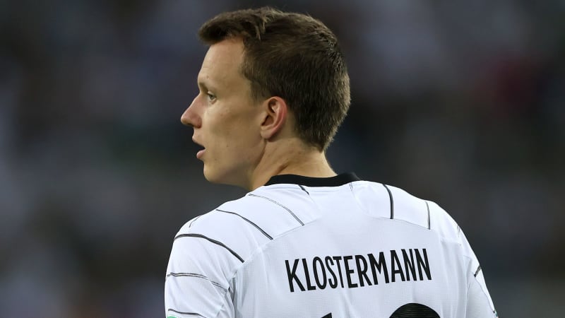 MOENCHENGLADBACH, GERMANY - JUNE 14: Lukas Klostermann of Germany looks on during the UEFA Nations League League A Group 3 match between Germany and England at Borussia Park Stadium on June 14, 2022 in Moenchengladbach, Germany. (Photo by Martin Rose/Getty Images)