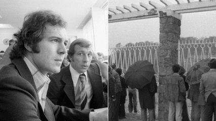 Miese Laune bei Franz Beckenbauer und Mitspieler Horst-Dieter Höttges - auch, weil sie hinter Zäunen abgeschottet waren.