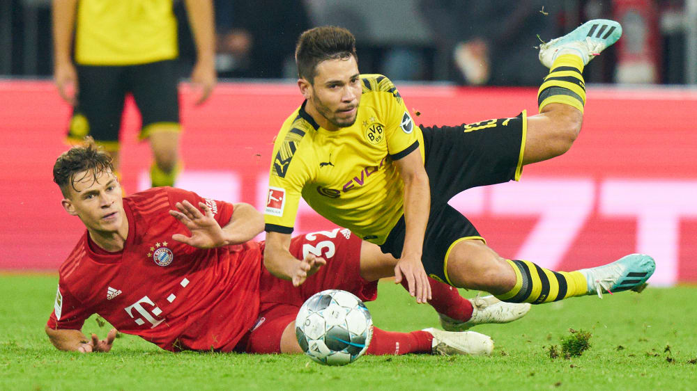 Wiedersehen in Dortmund am Dienstagabend: Raphael Guerreiro (r., BVB) gegen Joshua Kimmich (Bayern M&#252;nchen).