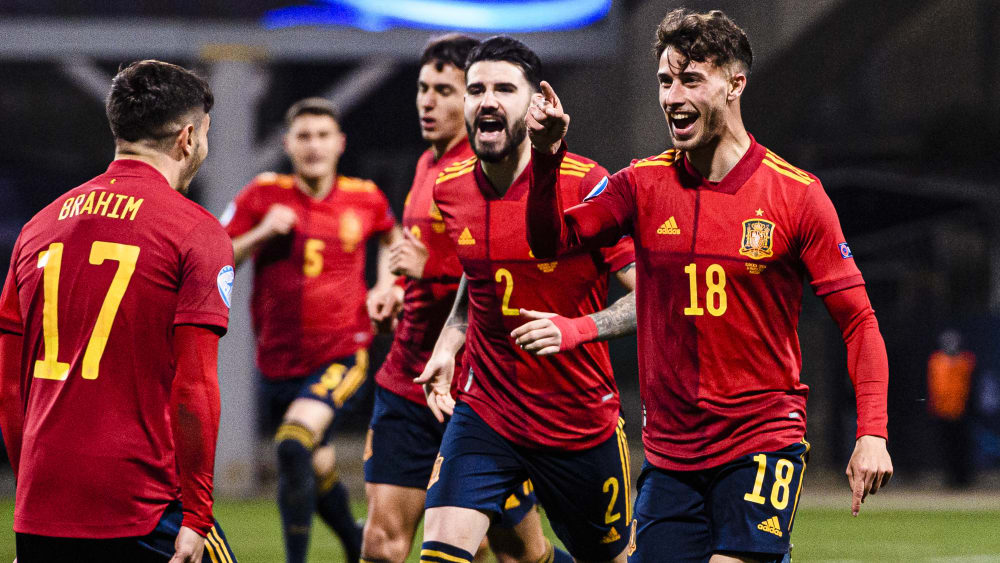 Javi Puado (#18) brachte Spaniens U-21-Nationalmannschaft gegen Slowenien auf die Siegerstra&#223;e.