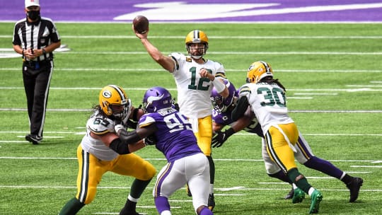 Hat mit einer starken Leistung und einigen Zauberpässen die Vikings in Schach gehalten: Packers-Star Aaron Rodgers.