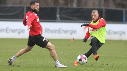 Voll dabei im Kölner Training: Max Meyer mit Salih Özcan.