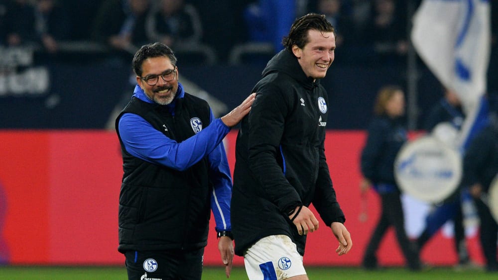 Hatten nach Abpfiff gut lachen: Schalke-Coach David Wagner und Deb&#252;tant Michael Gregoritsch.