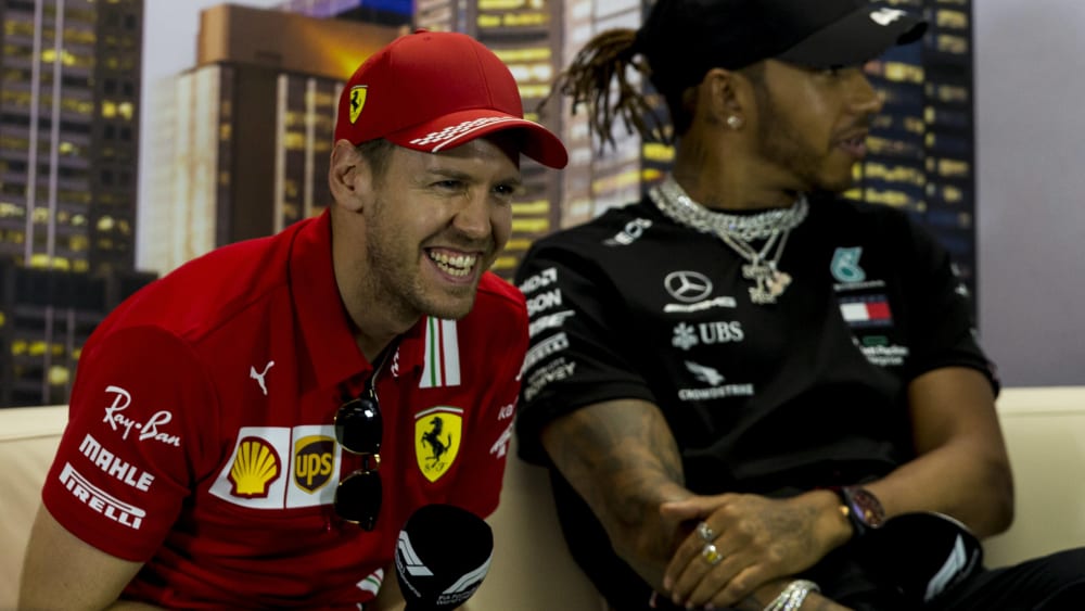 K&#252;nftig im gleichen Team: Sebastian Vettel und Lewis Hamilton.