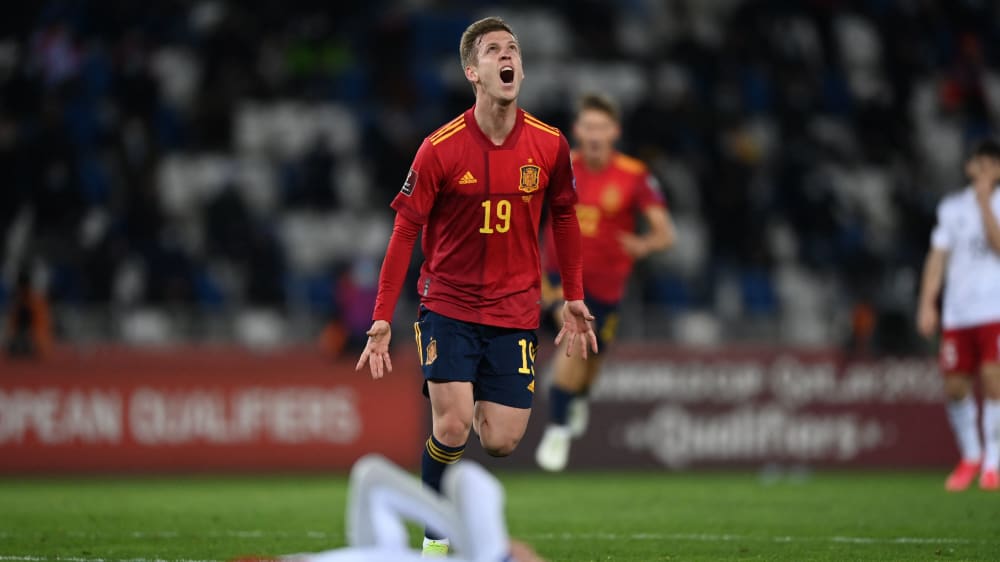 Sp&#228;ter Erl&#246;sungsschrei: Mit seinem Siegtor lie&#223; Dani Olmo Georgiens Spieler zu Boden sinken.