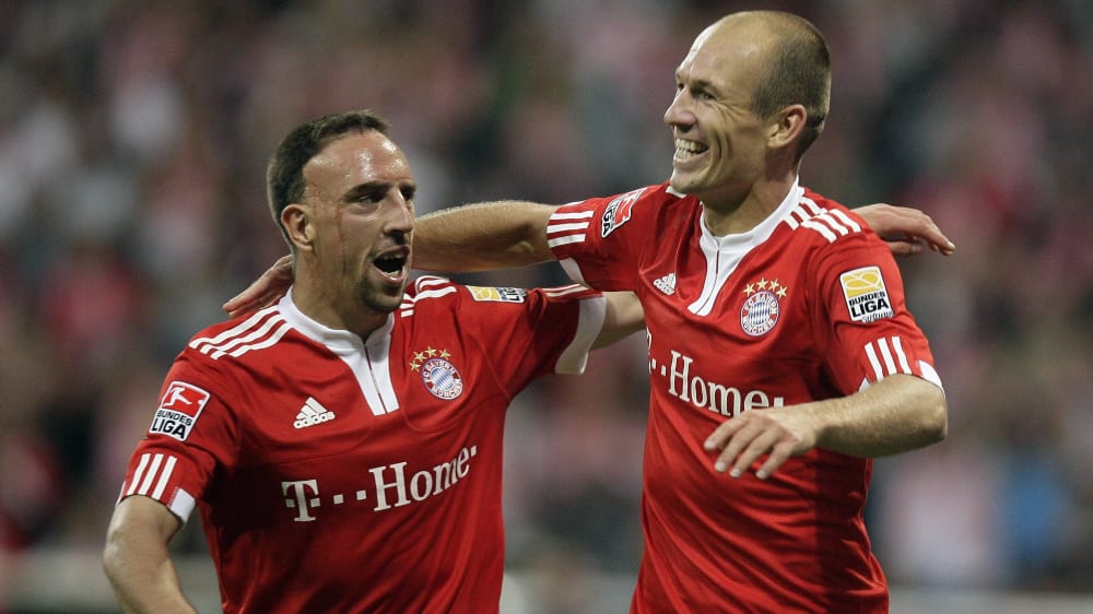 Gesucht und gefunden: Arjen Robben ins seinem ersten Spiel für die Bayern zusammen mit Franck Ribery.