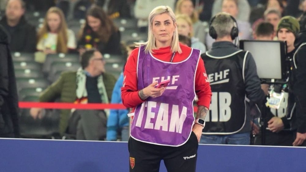 Anja Althaus im Dress von Nordmazedonien bei der Handball-EM