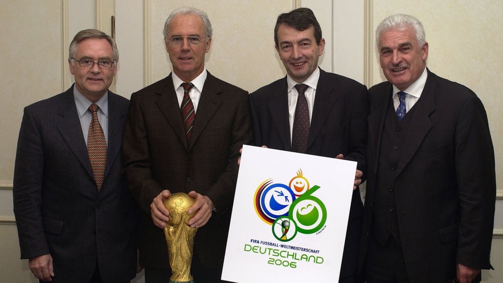 Der Vorstand des WM-OKs 2006: Horst R. Schmidt, Franz Beckenbauer, Wolfgang Niersbach und Fedor H. Radmann (v.l.).