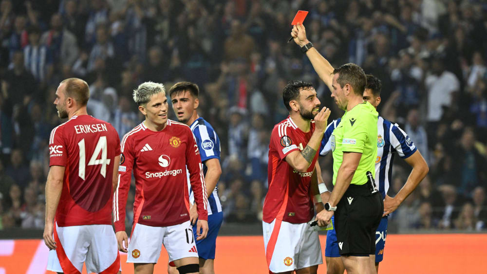 Bruno Fernandes flog wieder vom Platz.