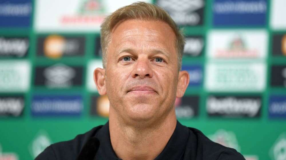 Markus Anfang am Sonntag bei seiner offiziellen Vorstellung als neuer Coach von Werder Bremen.