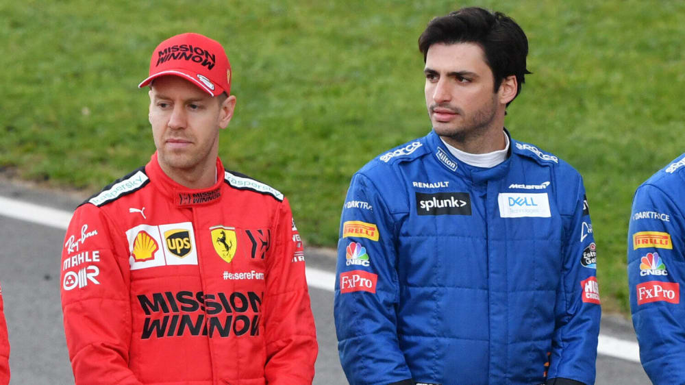 Gegenwart und Zukunft von Ferrari: Sebastian Vettel und Carlos Sainz.