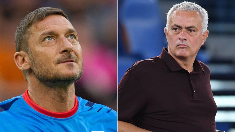 Fan-Lieblinge der Roma, damals und heute: Francesco Totti (li.) und José Mourinho.