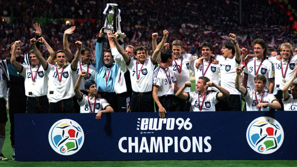 Erfolgreich in England: 1996 krönte sich die deutsche Fußball-Nationalmannschaft zum letzten Mal zum Europameister.