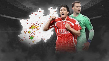 Patrick Helmes und Manuel Neuer sind nur zwei von zahlreichen in NRW geborenen Bundesliga-Profis.