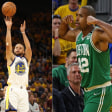 Protagonisten in Spiel eins: Steph Curry (li.) und Al Horford.