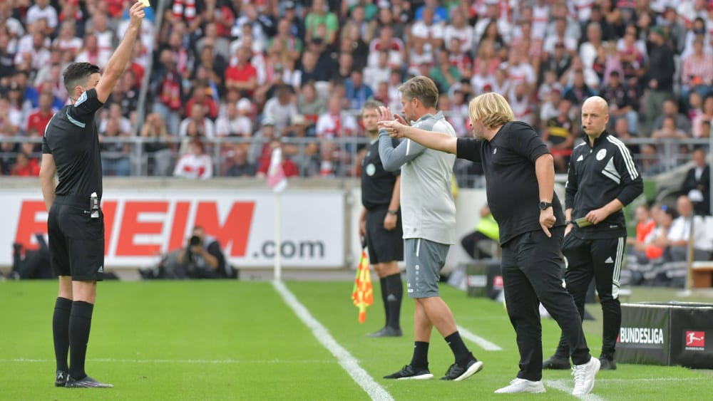 Waren am Samstag keine Freunde: Referee Florian Badstübner (li.) und Sven Mislintat.