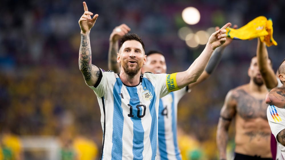 Anführer auf dem Platz und bei den Feierlichkeiten: Argentiniens Kapitän Lionel Messi.
