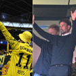 Die Dortmunder Fans singen sich in Wembley warm, Jürgen Klopp wird bejubelt.