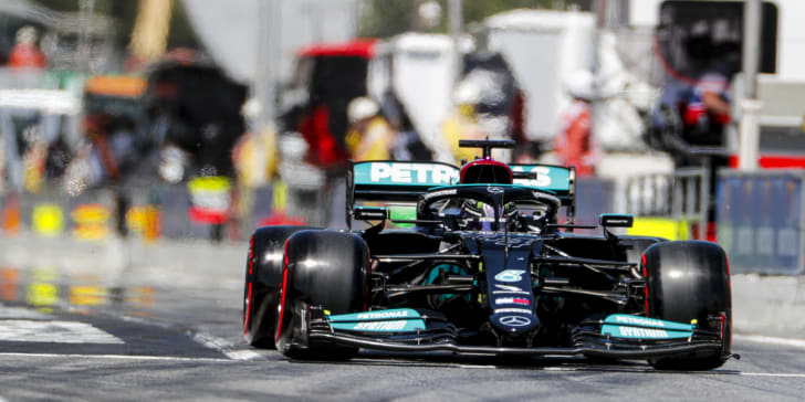 Er gab Gummi und holte sich zum 100. Mal die Pole: Lewis Hamilton.