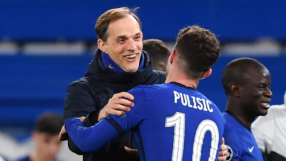 Sieger-L&#228;cheln: Chelsea-Coach Thomas Tuchel und Christian Pulisic.