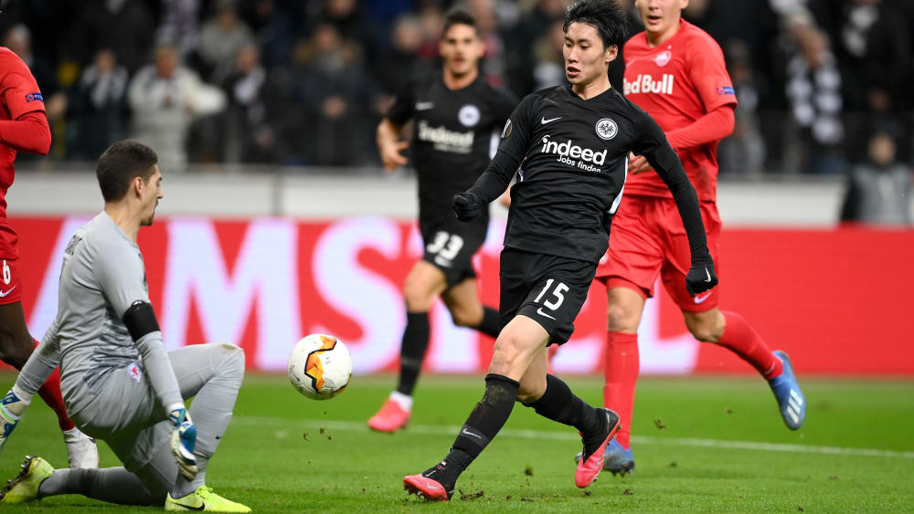 Erzielte gegen Salzburg drei Tore: Frankfurts Daichi Kamada. 